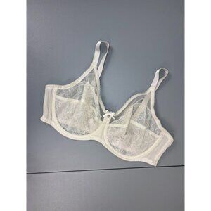 Wacoal women's 42D ivory retro chic full figure underwire bra unlined lace